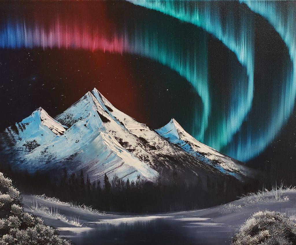 Bob Northern Lights with Mountains | Art on the
