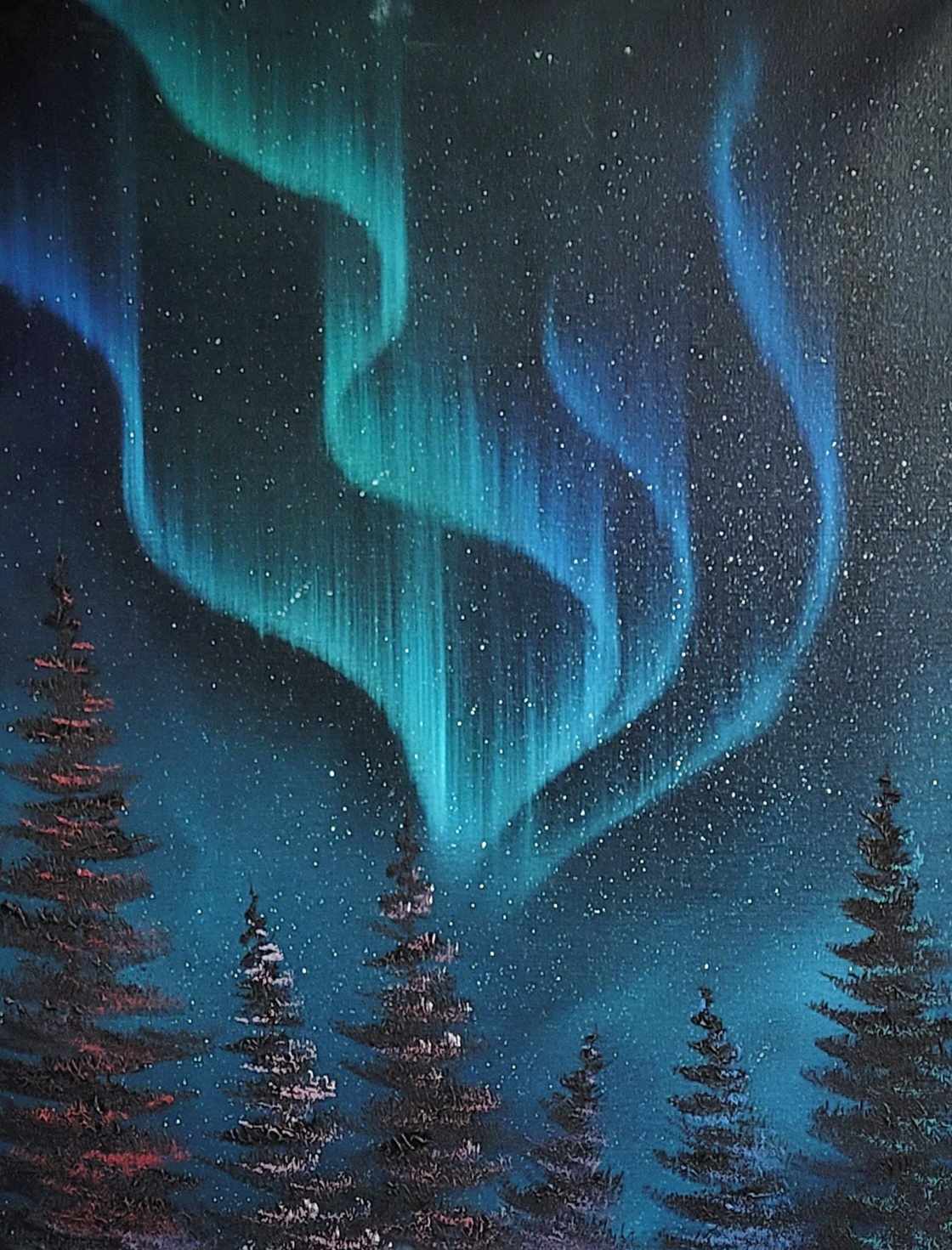 Winter Night By Bob Ross - Paint By Numbers - Painting By Numbers