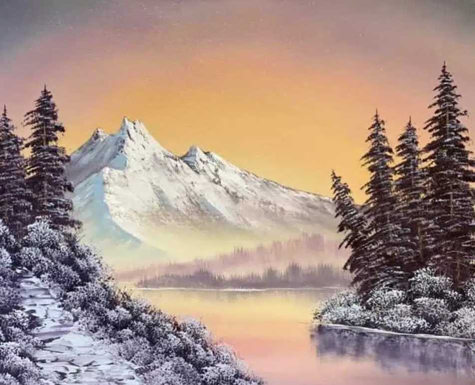 Winter Majesty - Bob Ross Painting - Wed, Dec 13 5PM at Elmhurst